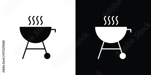 Grill icon fill vectors set for ui.