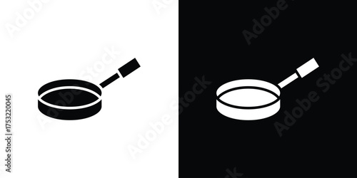 Frying pan icon fill vectors set for ui.