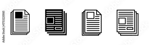 Newspaper icon set. news paper vector sign