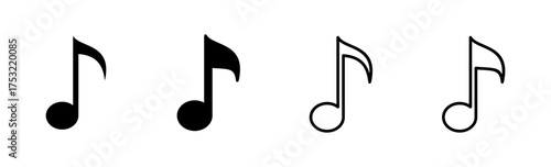 Music icon set. note music icon vector. tone icon