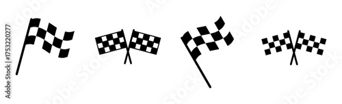 Racing flag icon set. race flag icon.Checkered racing flag icon