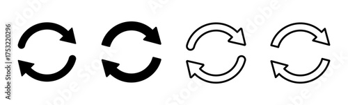Refresh icon set. Reload icon vector. Update icon.