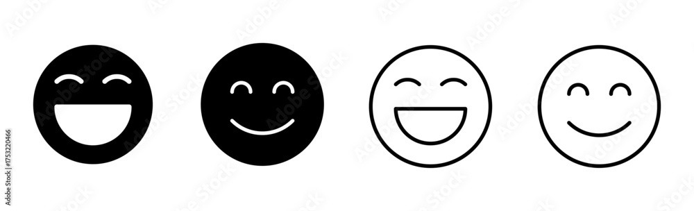 Fototapeta premium smile icon set. smile emoticon icon. feedback