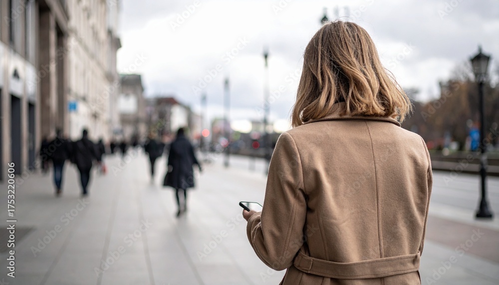Fototapeta premium 歩きスマホをする女性の写真