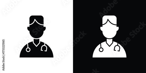 Doctor icon fill vectors set for ui.