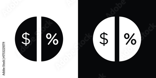 Dividend icon fill vectors set for ui.