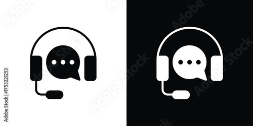 Customer service icon fill vectors set for ui.