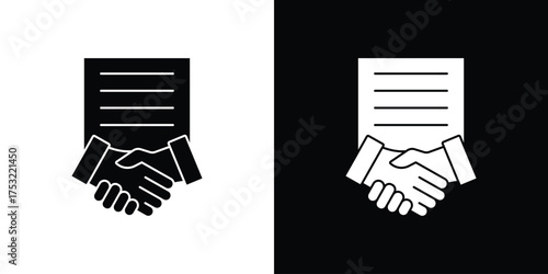 Contract icon fill vectors set for ui.
