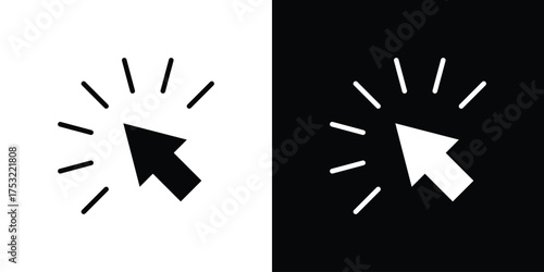 Click icon fill vectors set for ui.