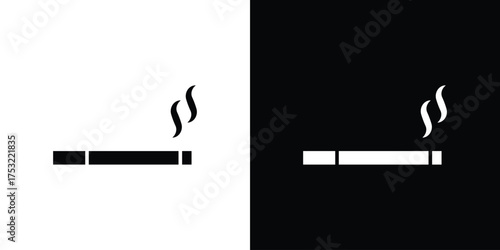 Cigarette icon fill vectors set for ui.
