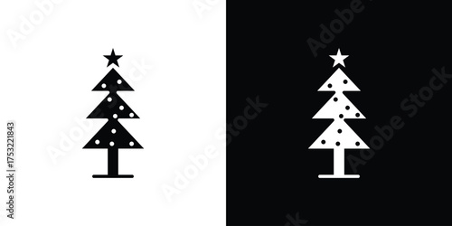Christmas tree icon fill vectors set for ui.