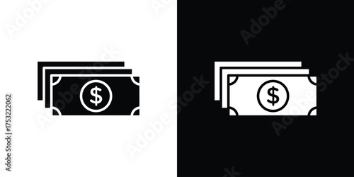 Cash icon fill vectors set for ui.