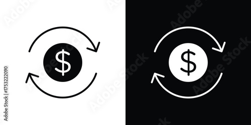 Cash flow icon fill vectors set for ui.