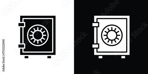 Bank vault icon fill vectors set for ui.
