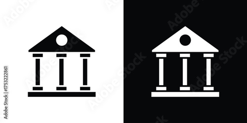 Bank icon fill vectors set for ui.