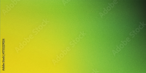 Noisy grain texture effect green and lime color gradient banner background. green grain texture background