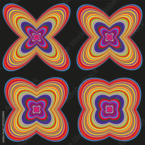 Abstract spiral shapes. Colorful modern pattern. Creative vector illustration. Abstract artistic design.