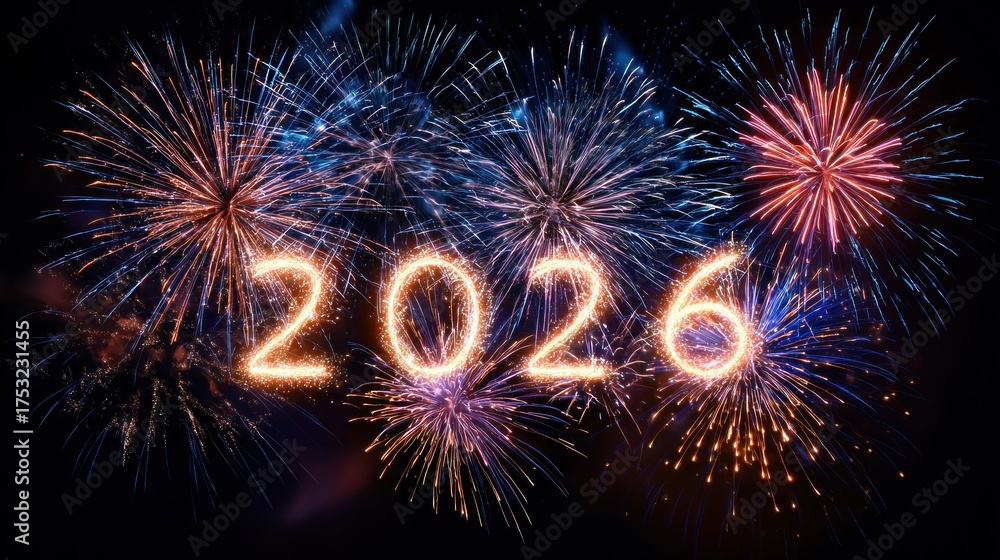 Fototapeta premium Dazzling Fireworks Display Illuminates the Night Sky with 
