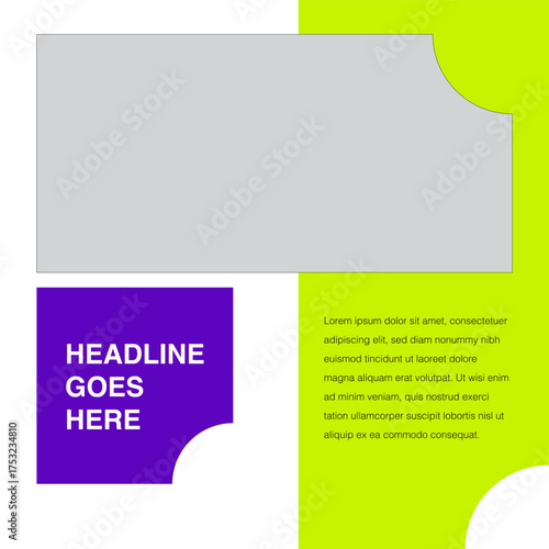 green neon purple white social media template editable eps