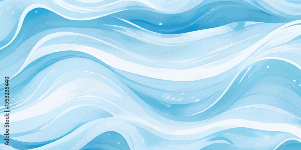 Fototapeta premium Soft Blue and White Ocean Wave Abstract Watercolor Texture with Flowing Marine Design and Gentle Tropical Gradient