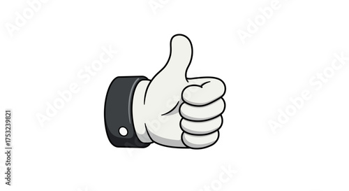 Retro cartoon thumbs up hand gesture in classic style