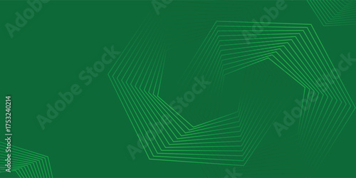 Abstract Green Hexagon Background with Green Glowing Lines, Abstract Green Hexagon Geometric Technology Background, Vector Illustration