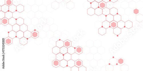 abstract geometric red texture background red hexagon 3D background texture. 3d rendering illustration. Clear pattern abstract background hexagon .Futuristic abstract banner.
