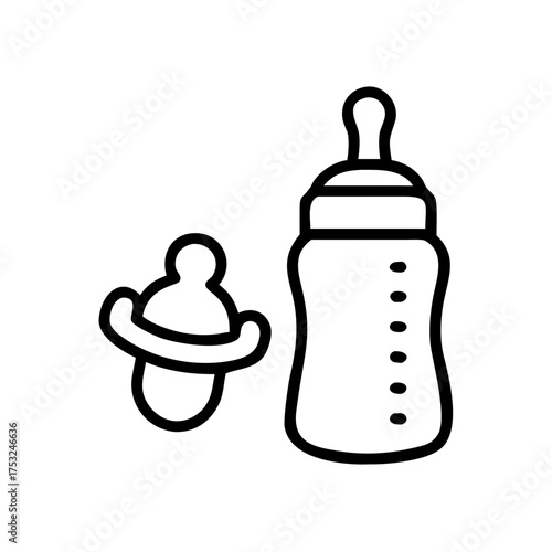Baby bottle and pacifier, essential baby items