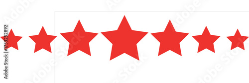 five star customer product review icon. red 5 star rating feedback for website, app, ui design.