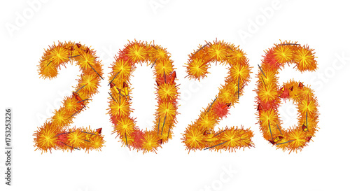 Festive new year 2026 made of colorful fireworks celebrating the arrival of a…