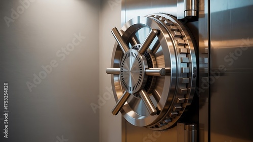 Metallic vault door wheel bank security