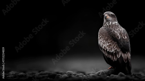 Eagle Standing on Rock Shows Kingly Demeanor