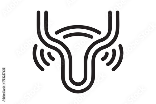 Radiofrequency therapy urethra icon. Simple line, outline vector of urology icons for ui and ux. one line Icon drawing with white background