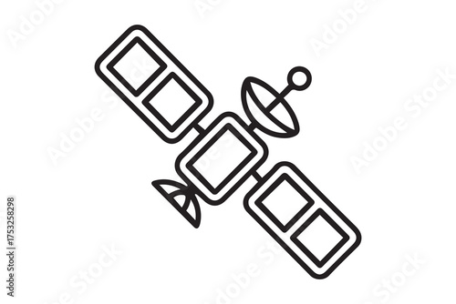 satellite icon. Elements of news and media streaming icon. Premium quality graphic design. one line Icon drawing with white background
