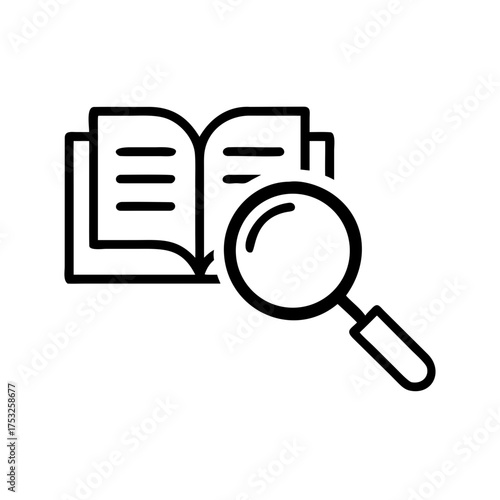 Delve into knowledge an open book under a magnifying glass, , symbolizing research, learning, and the pursuit of information