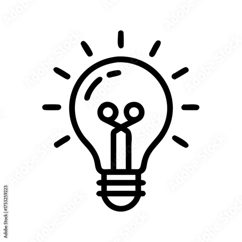 Light bulb icon a symbol of idea and innovation, perfect for representing creativity, solutions, and bright ideas in a minimalist style
