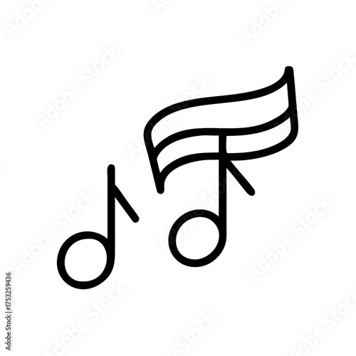 Musical notes a harmonious blend of melodies and rhythms, ideal for musicthemed projects and creative designs with a contemporary aesthetic