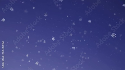 Abstrakte fallende Schneeflocken – dunkler Hintergrund | Winterliche Animation