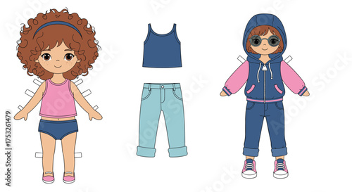 Fashionable girl outfit ideas and dress up game for kids.