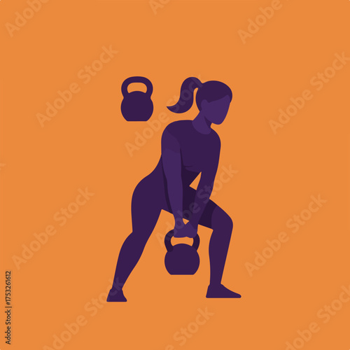 Silhouette of a person performing kettlebell exercise