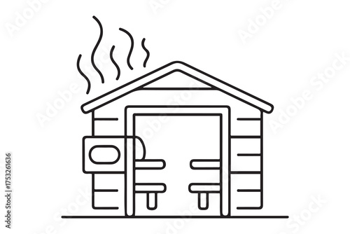 Sauna spa icon. Element of spa thin line icon. one line Icon drawing with white background
