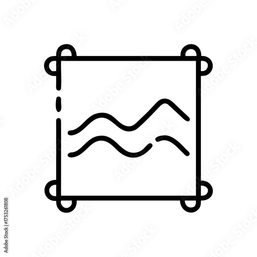 A charming framed artwork, adorned with delicate curves, radiating a sense of tranquility and artistic sophistication in its simplicity