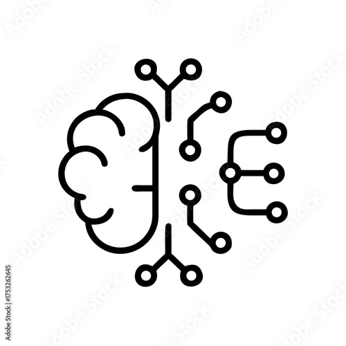 Artificial intelligence concept a brain connected to a circuit board, representing the integration of human intelligence with technology