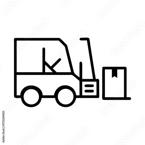 Forklift with box, representing warehouse operations, material handling, and industrial logistics for efficient supply chain management