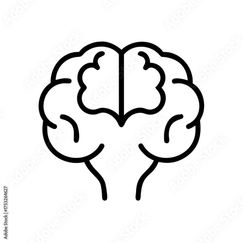 Human brain anatomy a detailed line art depicting the intricate structure and functionality of the central nervous system organ