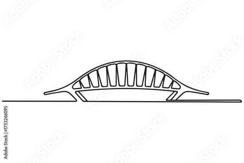 jamarat brigde icon. one line Icon drawing with white background