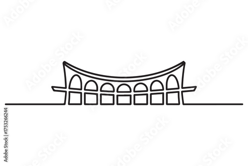 jamarat brigde icon. one line Icon drawing with white background