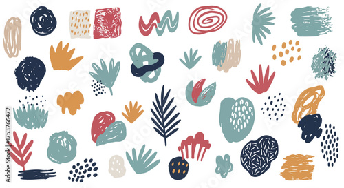Colorful abstract shapes and patterns in modern art design