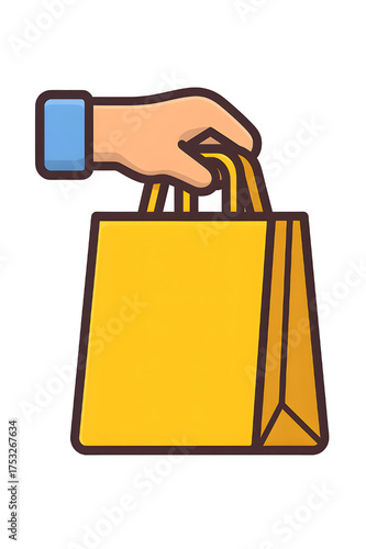 Hand holding delivery bag