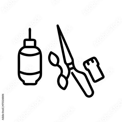 Wine making icon a simple linear representation of wine production tools in a modern, minimalist style